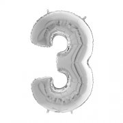 Load image into Gallery viewer, Large Number Balloons - Silver