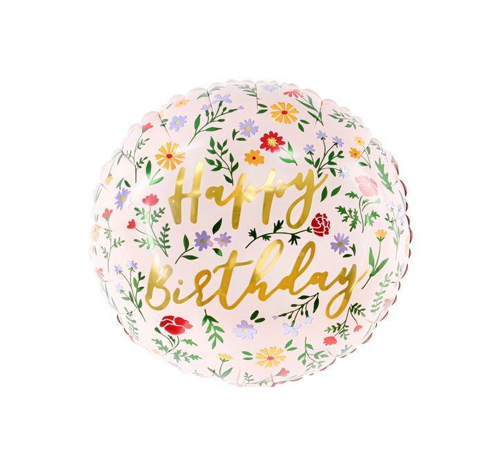 Happy Birthday Floral Balloon