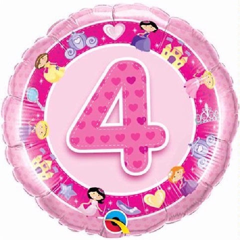 Age 4 Princess Balloon - Pink