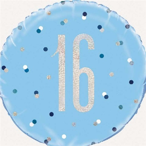 Age 16 Blue Balloon